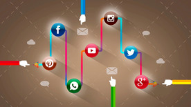 商业 连接 背景 符号 云 计