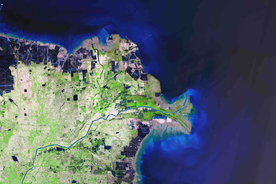 黄河入海口卫星影像图