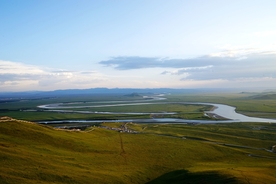 草原 黄河风景
