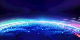 蓝色科技背景蓝色地球背景签到墙