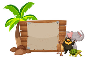 卡通动物 文本框