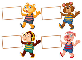 卡通动物 文本框