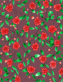 玫瑰月季手绘花