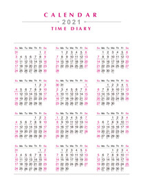 2021年日历