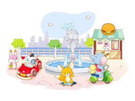 卡通动物叁拾柒