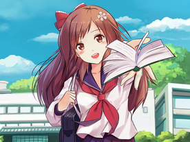 人物少女清新插画卡通背景素材