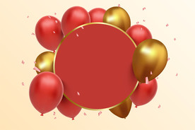 生日背景 节日气球