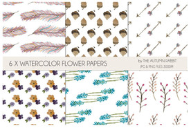 水彩纸背景纹理花型设计碎花