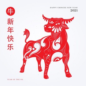 牛 新年展板背景