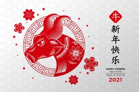 牛 新年展板背景