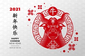 牛 新年展板背景