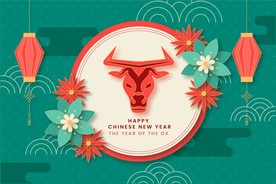 牛 新年展板背景