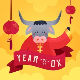 牛 新年展板背景