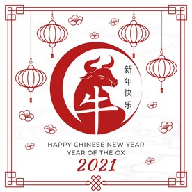 牛 新年展板背景