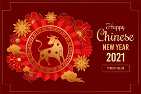 牛 新年展板背景