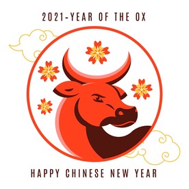 牛 新年展板背景