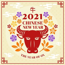 牛 新年展板背景