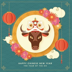 牛 新年展板背景