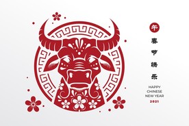 牛 新年展板背景