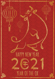 牛 新年展板背景