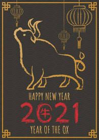 牛 新年展板背景