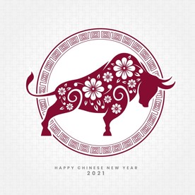 牛 新年展板背景