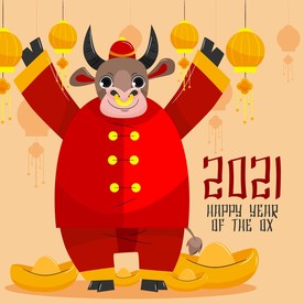 牛 新年展板背景