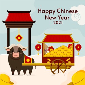 牛 新年展板背景