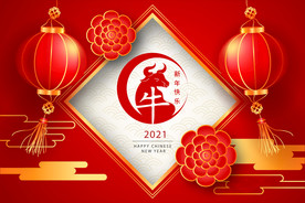 牛 新年展板背景