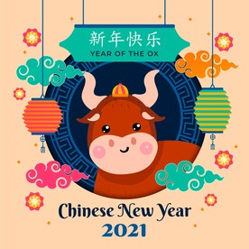 牛 新年展板背景