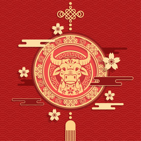 牛 新年展板背景