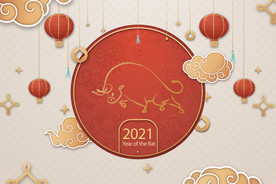 牛 新年展板背景