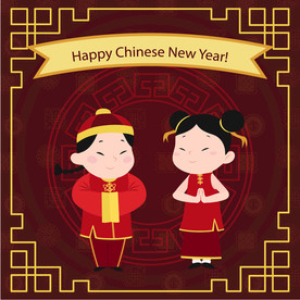 牛 新年展板背景