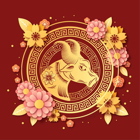 牛 新年展板背景