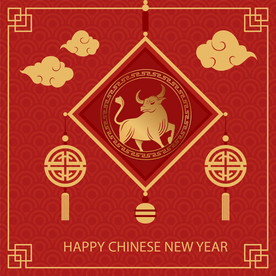 牛 新年展板背景