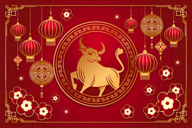 牛 新年展板背景