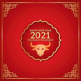 牛 新年展板背景