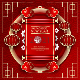 牛 新年展板背景