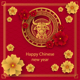 牛 新年展板背景