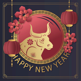 牛 新年展板背景