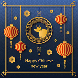 牛 新年展板背景