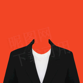 女款圆领搭西装证件照素材