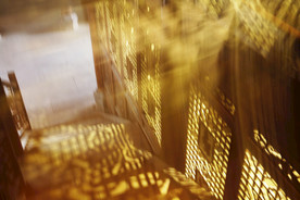 古代房子光线拍摄