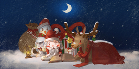 圣诞节迷路卡通插画背景海报素材