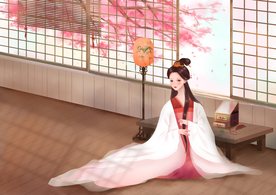 人物女性复古插画背景海报素材