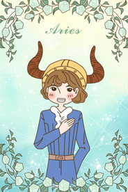 手绘小王子与玫瑰之金牛座插画