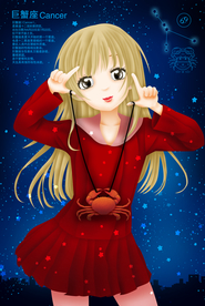 唯美巨蟹座女神美女插画