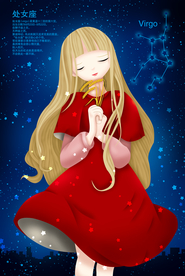 唯美梦幻处女座女神美女插画