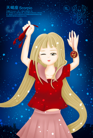 唯美梦幻天蝎座女神美女海报