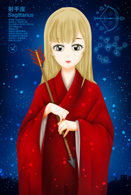 唯美射手座女神美女插画
